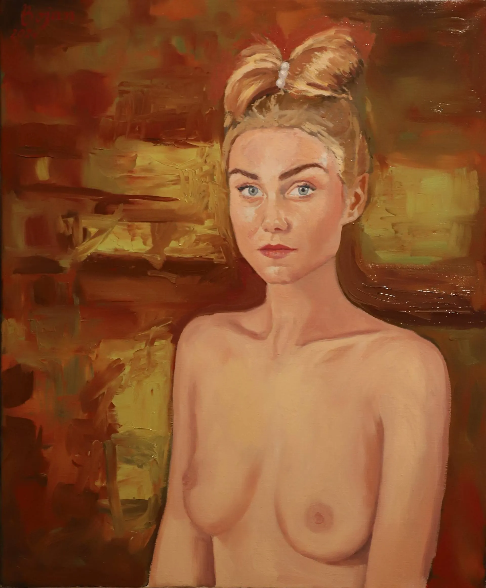 Portret No11, originalna slika u tehnici ulje na platnu sa ekspresivnim portretom
